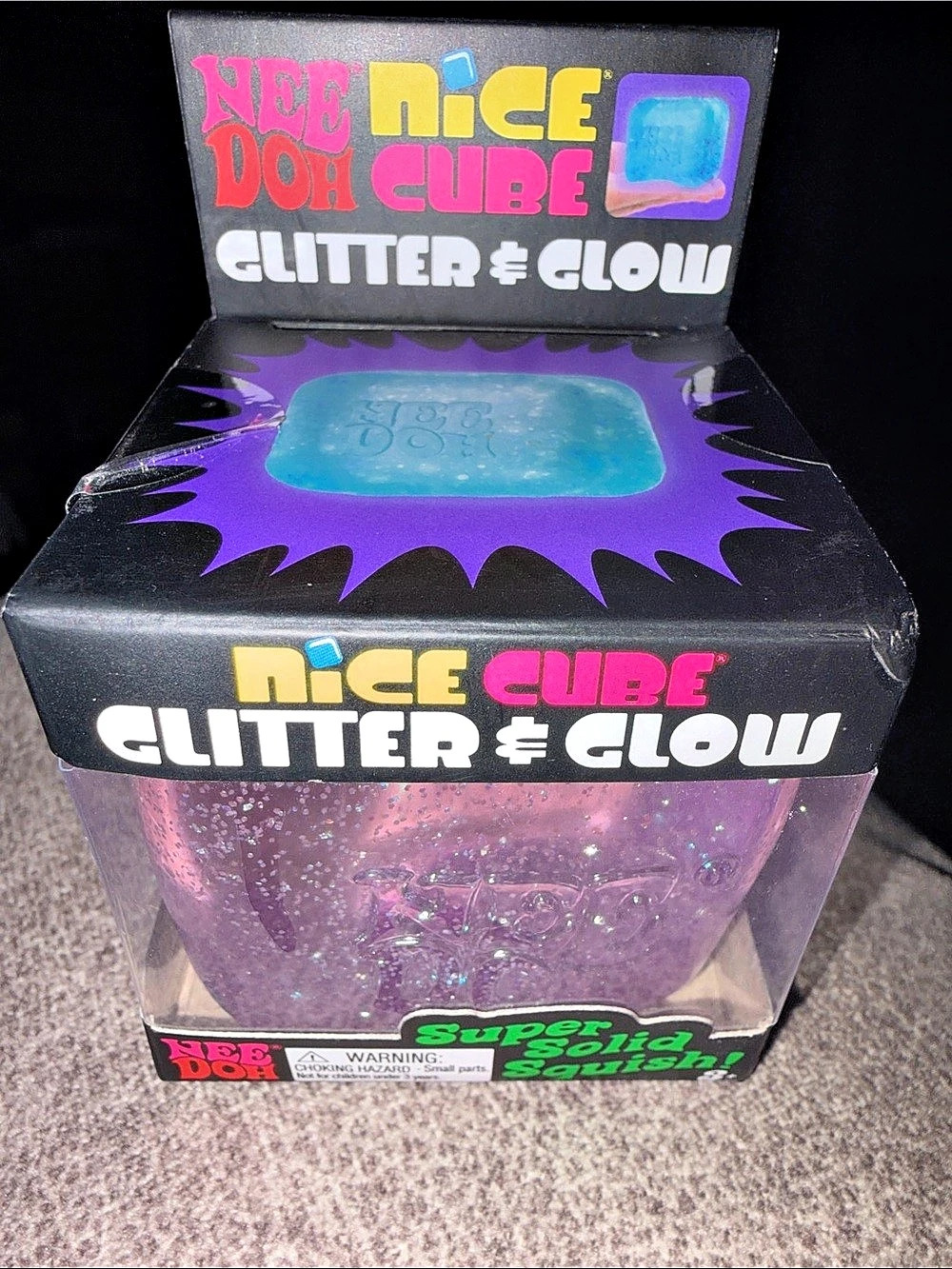 Nee Doh Nice Cube Glitter & Glow Glitter & Glow Sensory Toy brand new never open